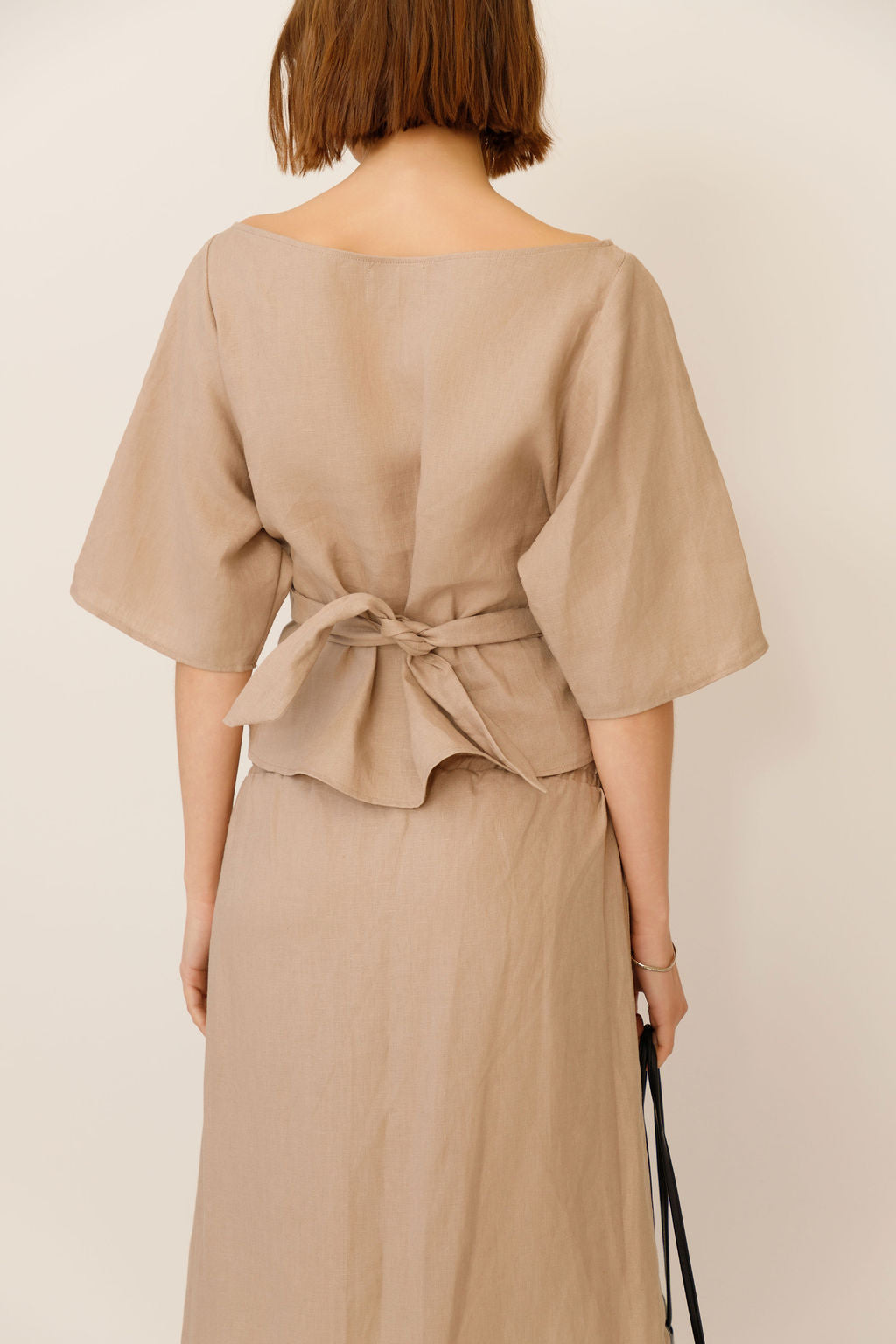 Anita Belted Linen Top