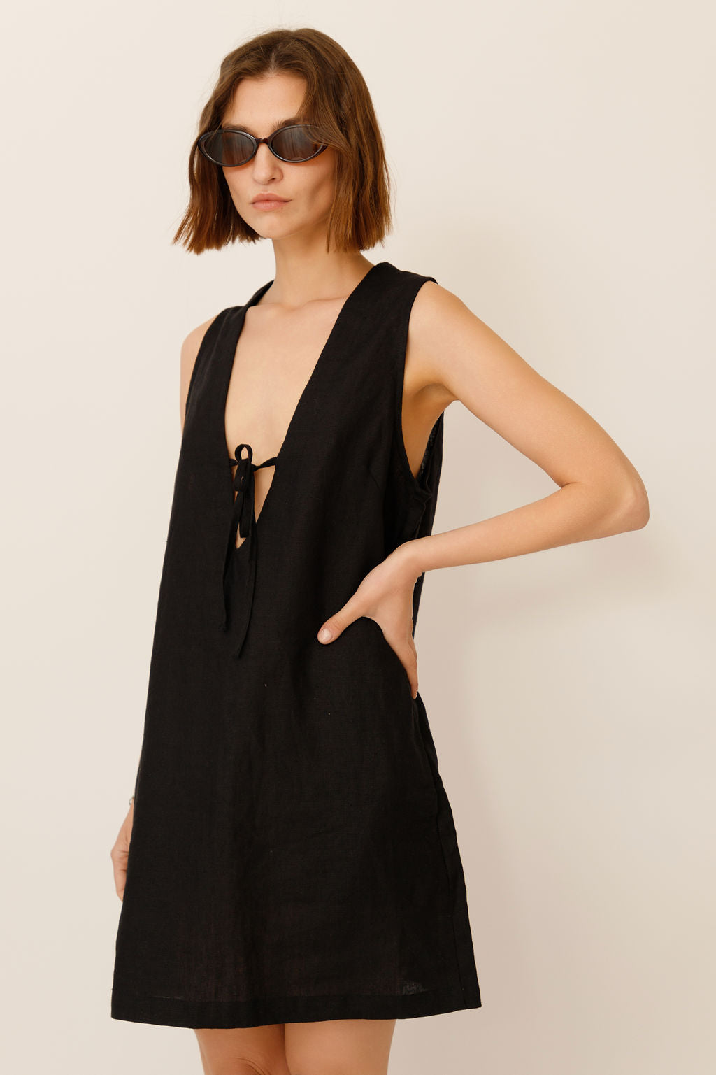 linen mini dress MAHA Tunic Mini Dress | Eco Linen