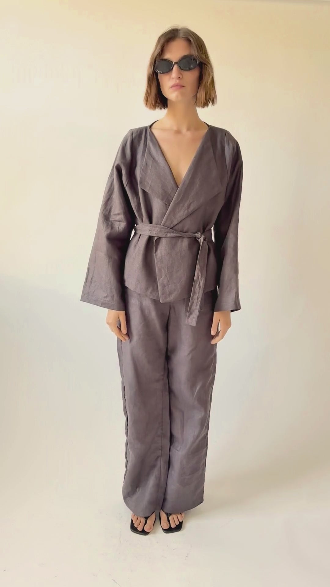 Elle Linen Wrap Jacket