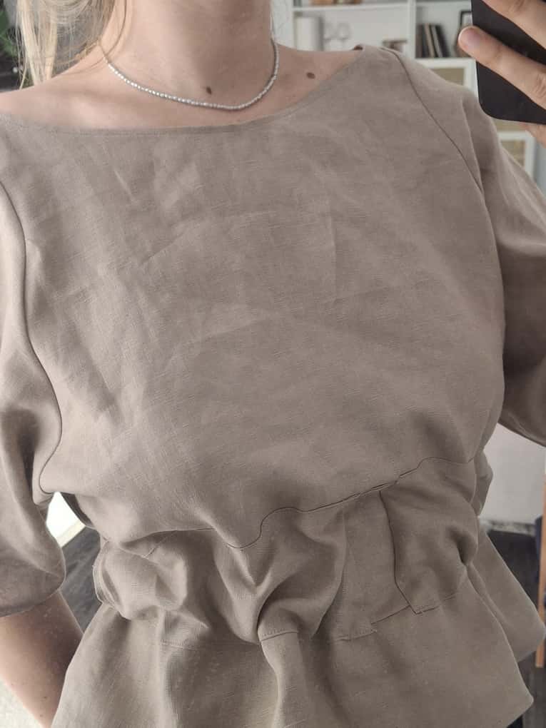 Anita Belted Linen Top