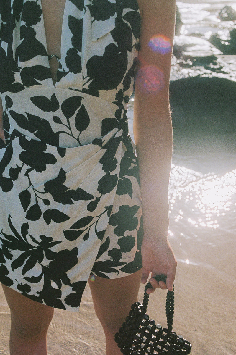 KAILI Linen Mini Dress Tropical print